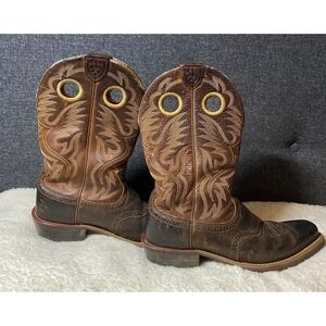 Ariat Heritage Roughstock Cowboy Boots Mens 9 D Brown‎ Leather Western 10002227